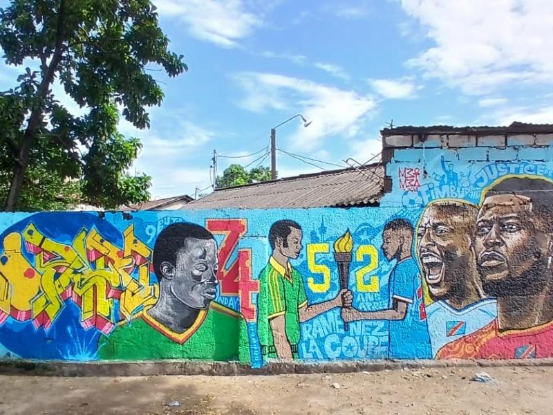 À Kinshasa, une fresque géante célèbre le retour historique des Léopards au Mondial